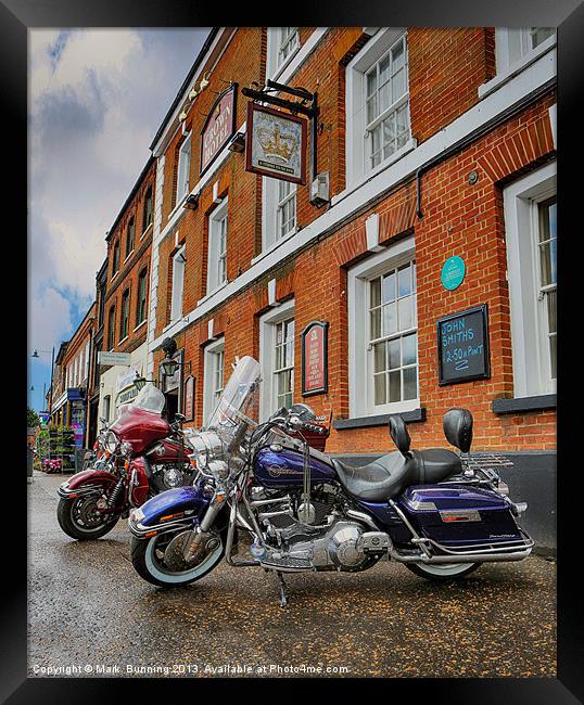 Harley and a pint Framed Print by Mark Bunning