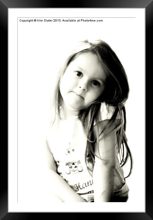 Little Miss Innocent! Framed Mounted Print by Kim Slater