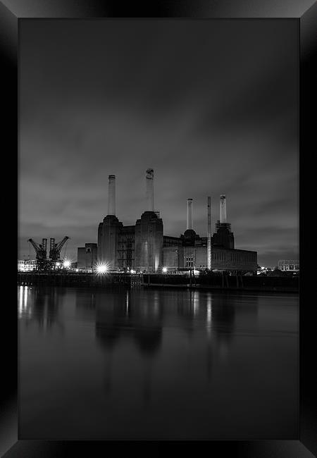 Battersea by Night Framed Print by liam young
