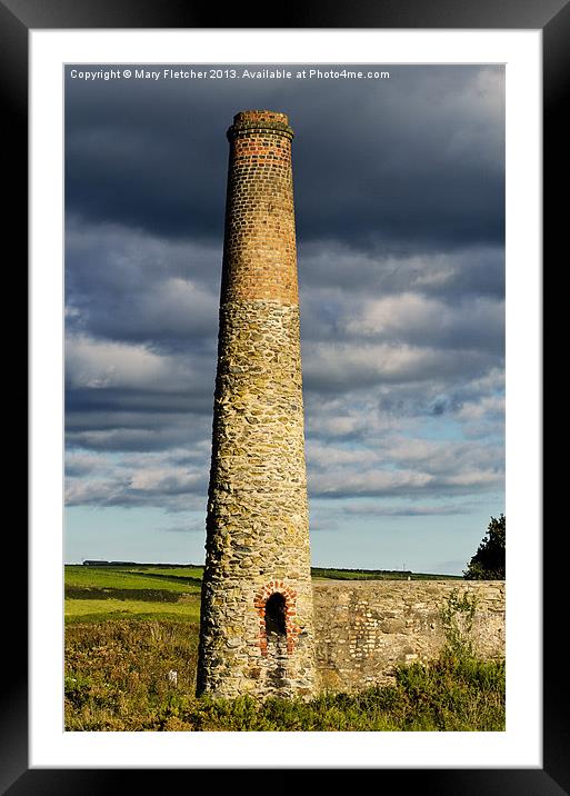 Cornish tin mine chimney Framed Mounted Print by Mary Fletcher