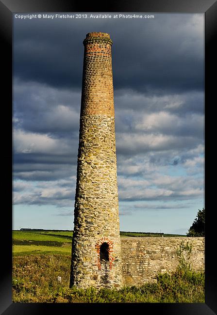 Cornish tin mine chimney Framed Print by Mary Fletcher