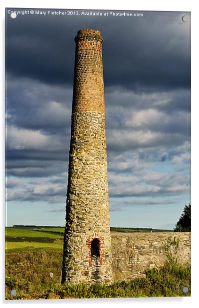 Cornish tin mine chimney Acrylic by Mary Fletcher