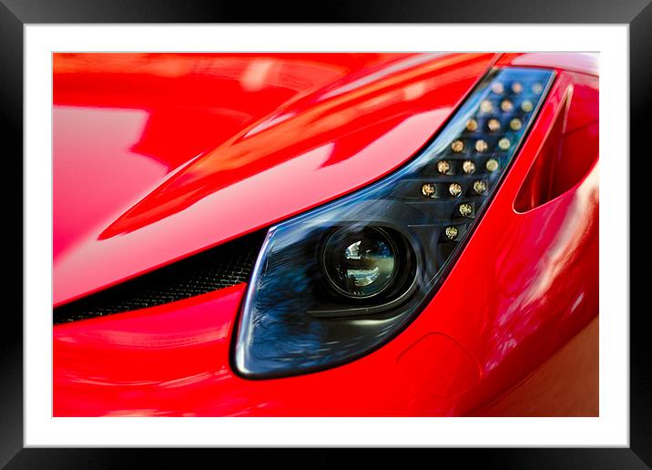 Ferrari 458 Abstract Wing / Light Framed Mounted Print by Mark Battista
