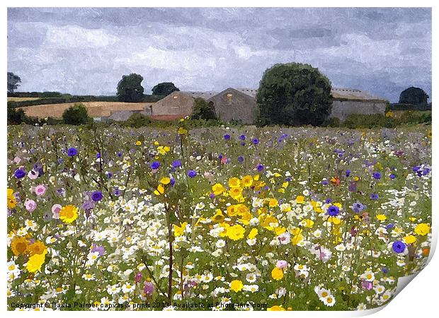 wildflower meadow 2 Print by Paula Palmer canvas