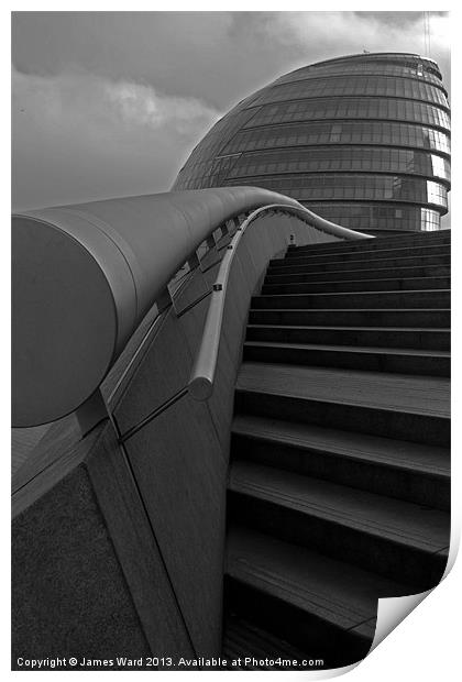 City Hall and Steps Print by James Ward