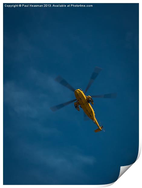 Sea King Rescue Helicopter Print by P H