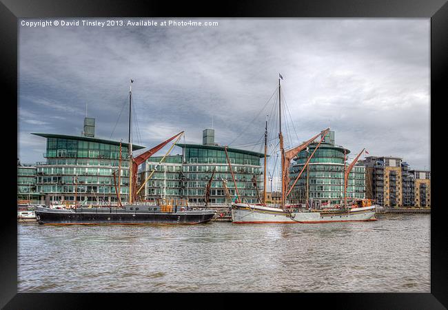 Thames Barges Framed Print by David Tinsley