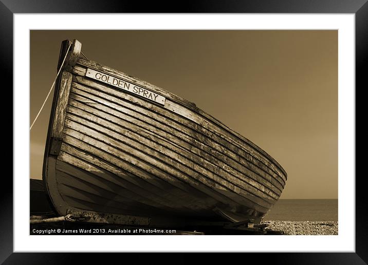 The Golden Spray at Deal Framed Mounted Print by James Ward
