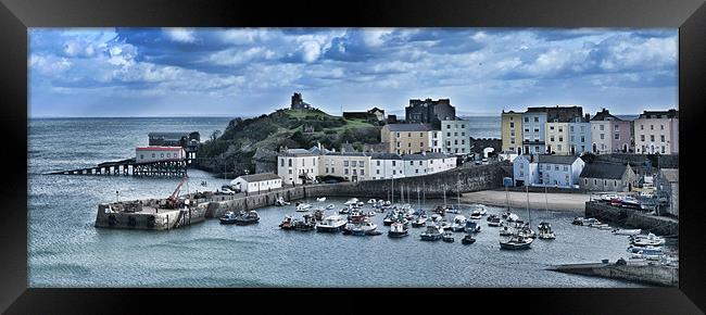 Tenby Panorama 1 Framed Print by Steve Purnell