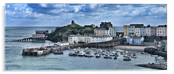Tenby Panorama 1 Acrylic by Steve Purnell