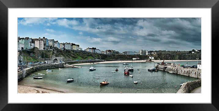 Tenby Panorama 2 Framed Mounted Print by Steve Purnell