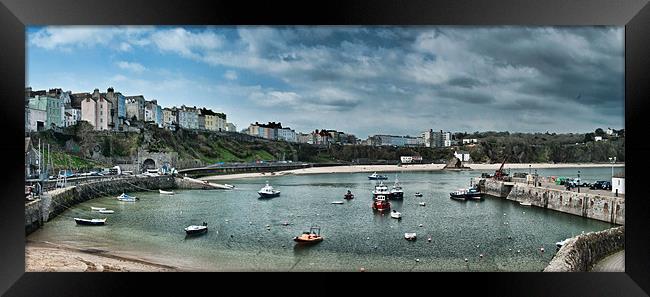 Tenby Panorama 2 Framed Print by Steve Purnell
