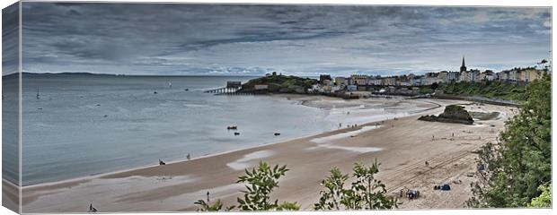Tenby Panorama 3 Canvas Print by Steve Purnell