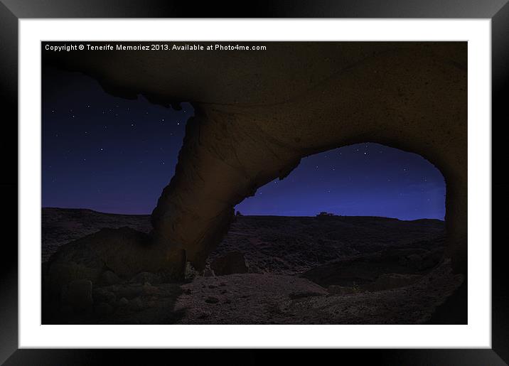 Tajoa Rock Arch @night Framed Mounted Print by Tenerife Memoriez