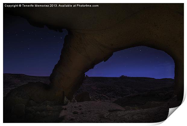 Tajoa Rock Arch @night Print by Tenerife Memoriez
