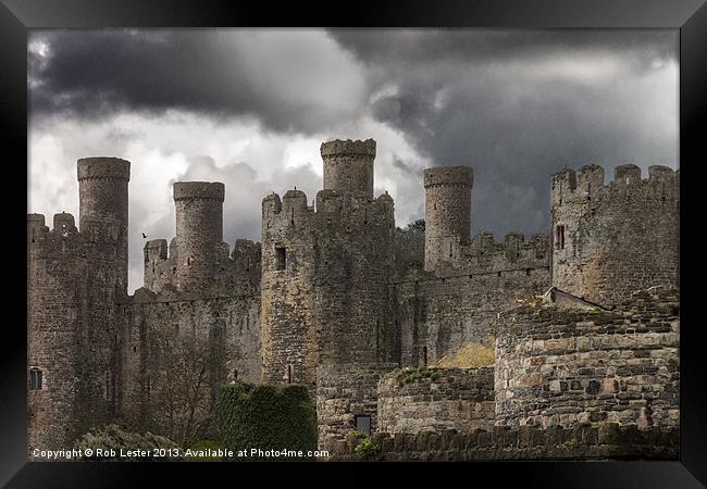 Conwy castle,Conway castle Framed Print by Rob Lester