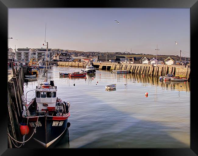 West Bay Harbour Dorset Framed Print by Jennie Franklin