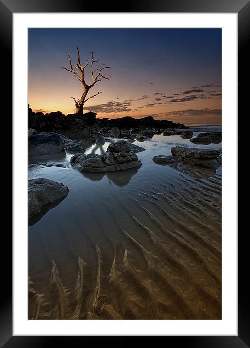 Ripples in the sand Framed Mounted Print by mark leader