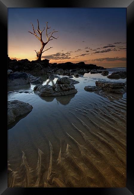 Ripples in the sand Framed Print by mark leader