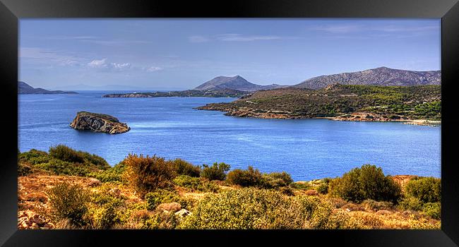 The Aegean Sea from Cape Sounion Framed Print by Tom Gomez
