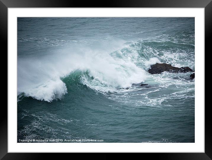 crashing waves Framed Mounted Print by michelle rook