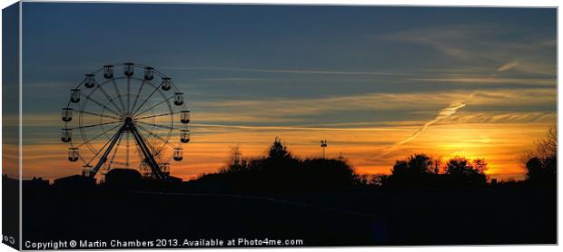 Sunset over Folly Farm Canvas Print by Martin Chambers