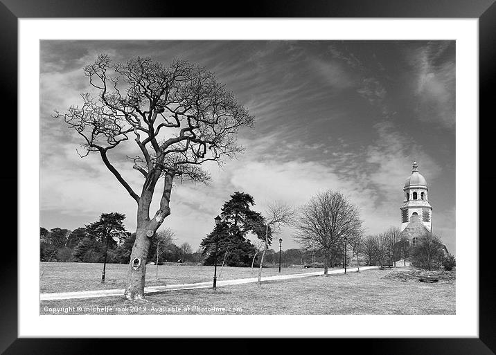 Gnarled tree and old chapel Framed Mounted Print by michelle rook