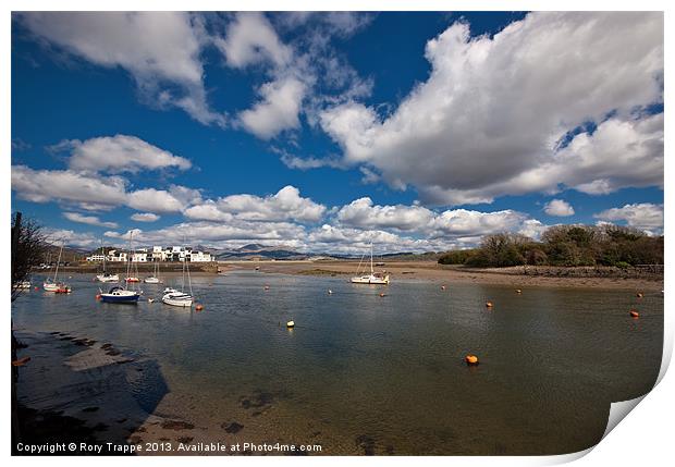 The entry to Porthmadog harbour Print by Rory Trappe
