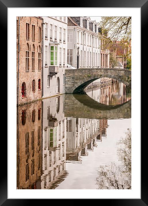 Bruges Canal Framed Mounted Print by Stephen Mole
