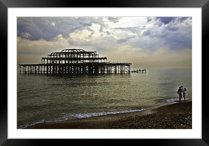 Sunset view of Brighton Pier Framed Mounted Print by Sandra Thompson