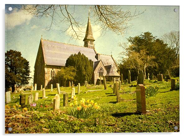 Ide Hill Church in Spring Acrylic by Dawn Cox
