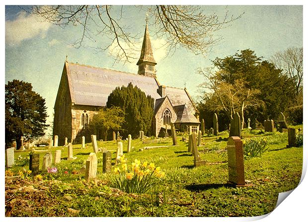 Ide Hill Church in Spring Print by Dawn Cox
