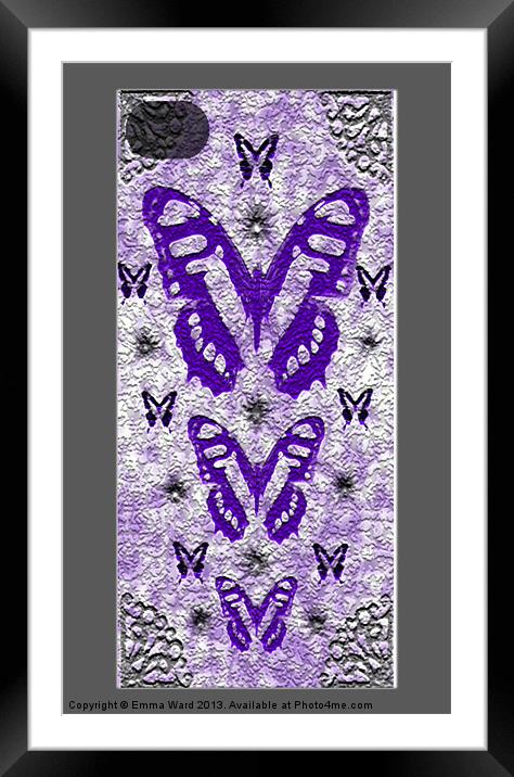 butterfly phone case Framed Mounted Print by Emma Ward