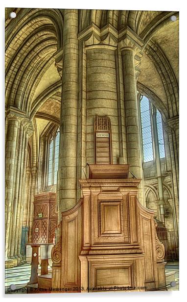 Peterborough Cathedral Pulpit Acrylic by Fiona Messenger