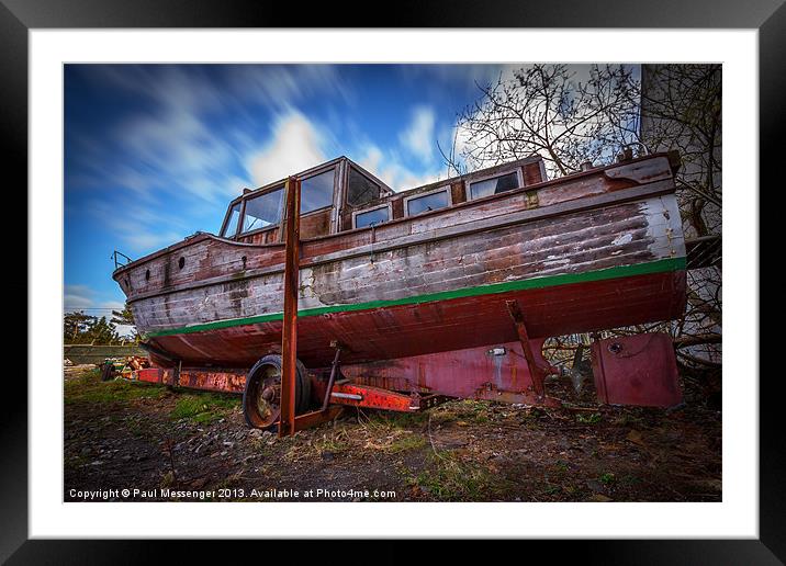Old Boat Framed Mounted Print by Paul Messenger