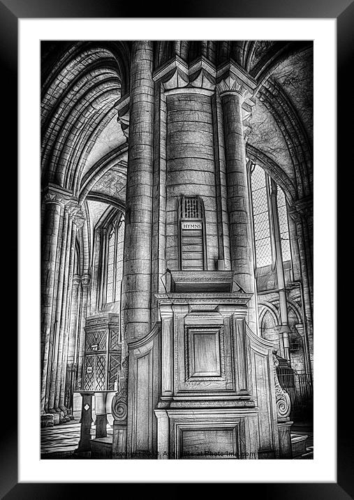 Pulpit in Black and White Framed Mounted Print by Fiona Messenger