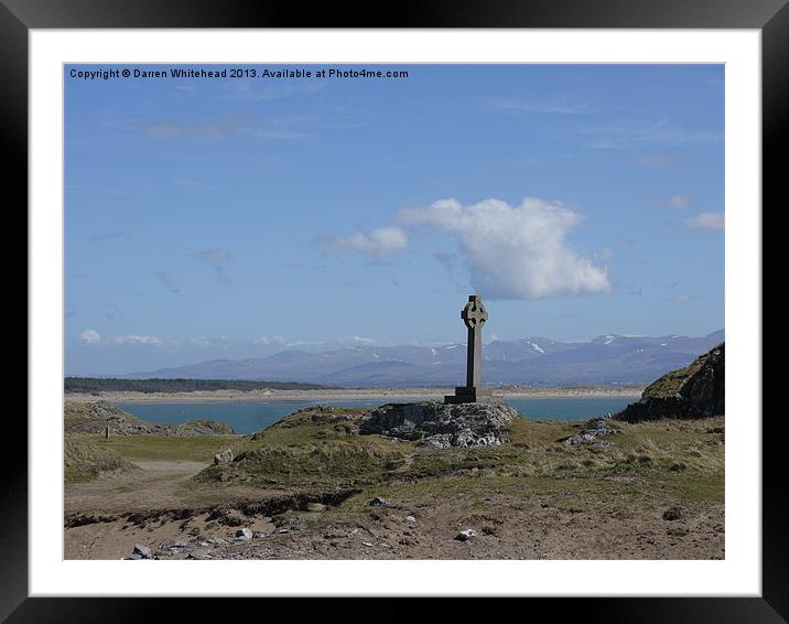 Celtic Cross Overlooking Snowdonia Framed Mounted Print by Darren Whitehead
