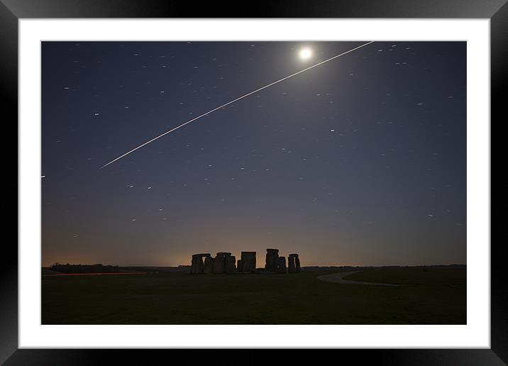 International Space Station Over Stonehenge Framed Mounted Print by Tim Burgess