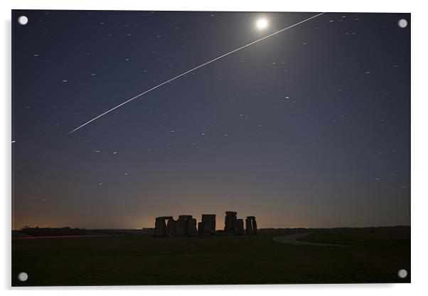 International Space Station Over Stonehenge Acrylic by Tim Burgess