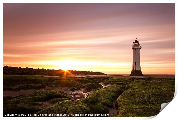 New Brighton sunburst Print by Paul Farrell Photography