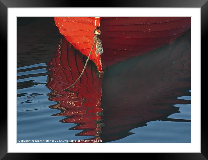 Red Bow Reflection Framed Mounted Print by Mary Fletcher
