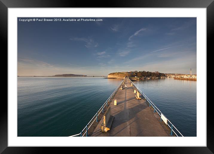 Stone Pier and Nothe Fort Framed Mounted Print by Paul Brewer