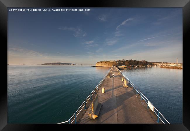 Stone Pier and Nothe Fort Framed Print by Paul Brewer