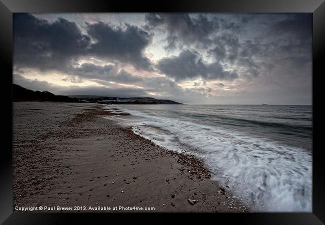 Moody Bowleaze Cove Framed Print by Paul Brewer