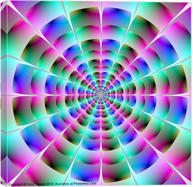 Time Tunnel in Blue and Pink Canvas Print by Colin Forrest