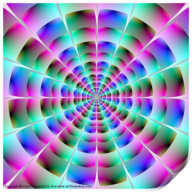 Time Tunnel in Blue and Pink Print by Colin Forrest