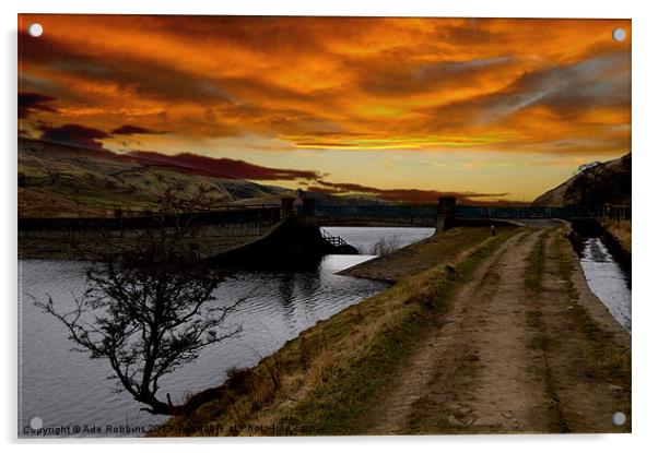 Walk across the reservoir Acrylic by Ade Robbins