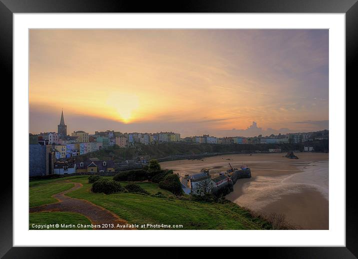 Dusk over Tenby Framed Mounted Print by Martin Chambers