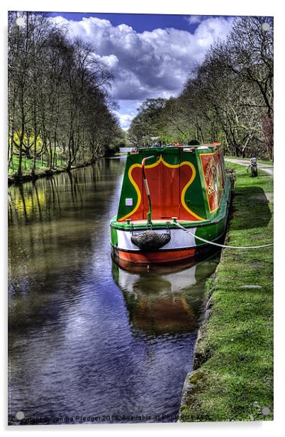 Hebden Bridge Reflections Acrylic by Sandra Pledger