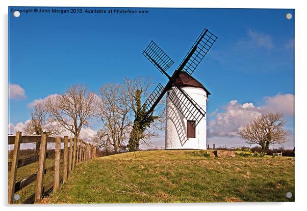 Cold Ashton Windmill. Acrylic by John Morgan